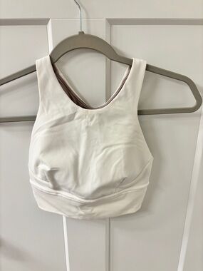lululemon athletica white and light brown/reddish-beige sports bra Size 2